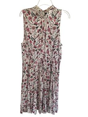 Torrid Cream Floral Dress with Pink & Black Blooms